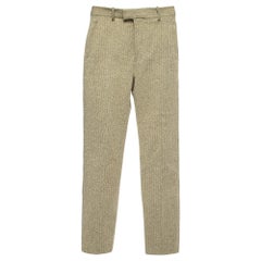Bottega Veneta Cream Tweed Straight Leg Trousers S