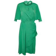 Sandro Vestido Mediano Rebella Verde De Gasa Recortado L