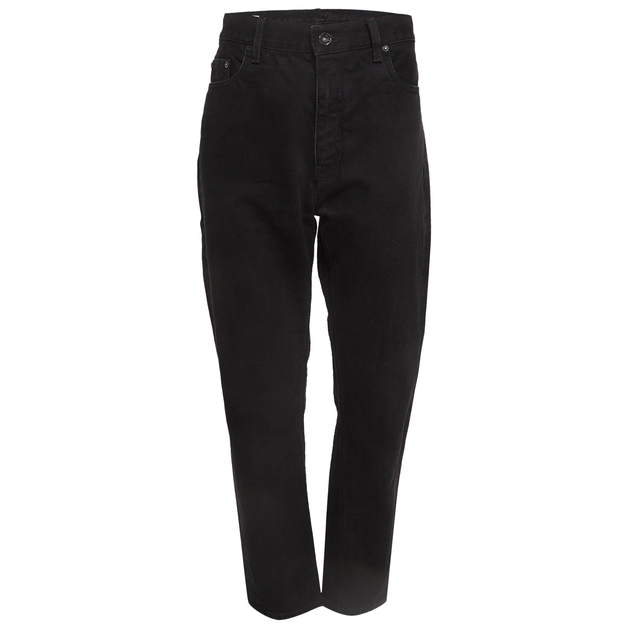 Off-White Black Denim Straight Leg Jeans XL Waist 34"