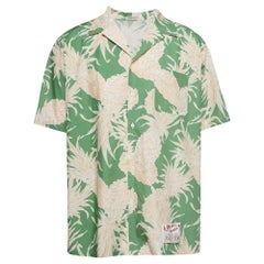 Valentino Green Pineapple Print Cotton Hawaiian Shirt S