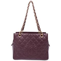 Chanel Quilted Caviar Leather PTT Petite Timeless Tote Bag - bordeaux 