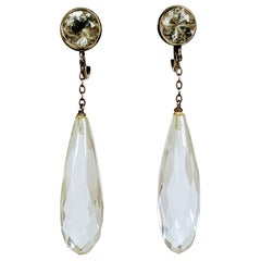 Art Deco Rock Crystal Flapper Earrings