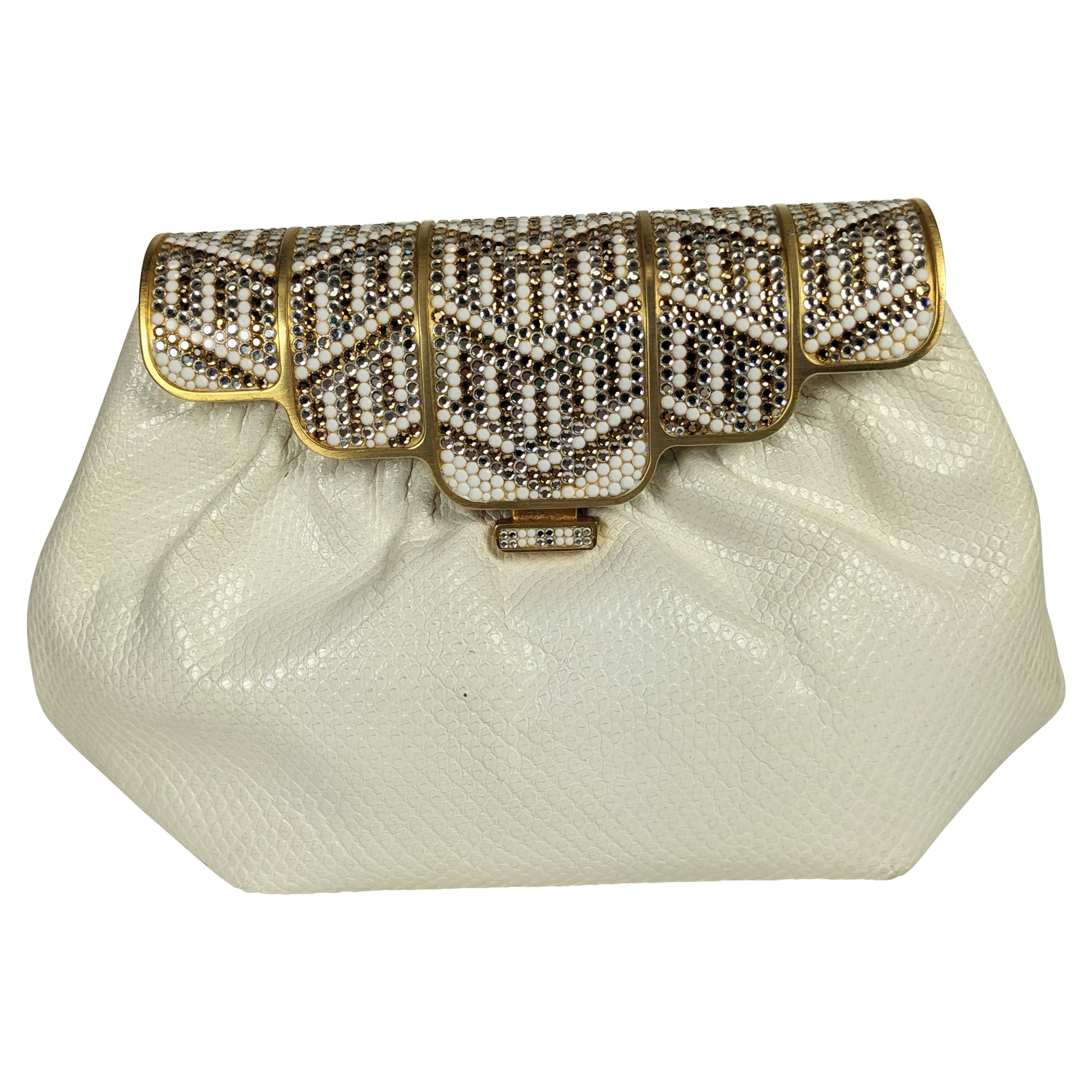 Pave Crystal Snakeskin Clutch, Finesse La Model For Sale