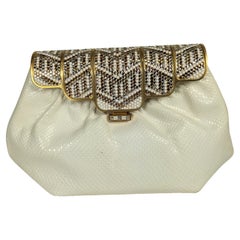 Vintage Pave Crystal Snakeskin Clutch, Finesse La Model