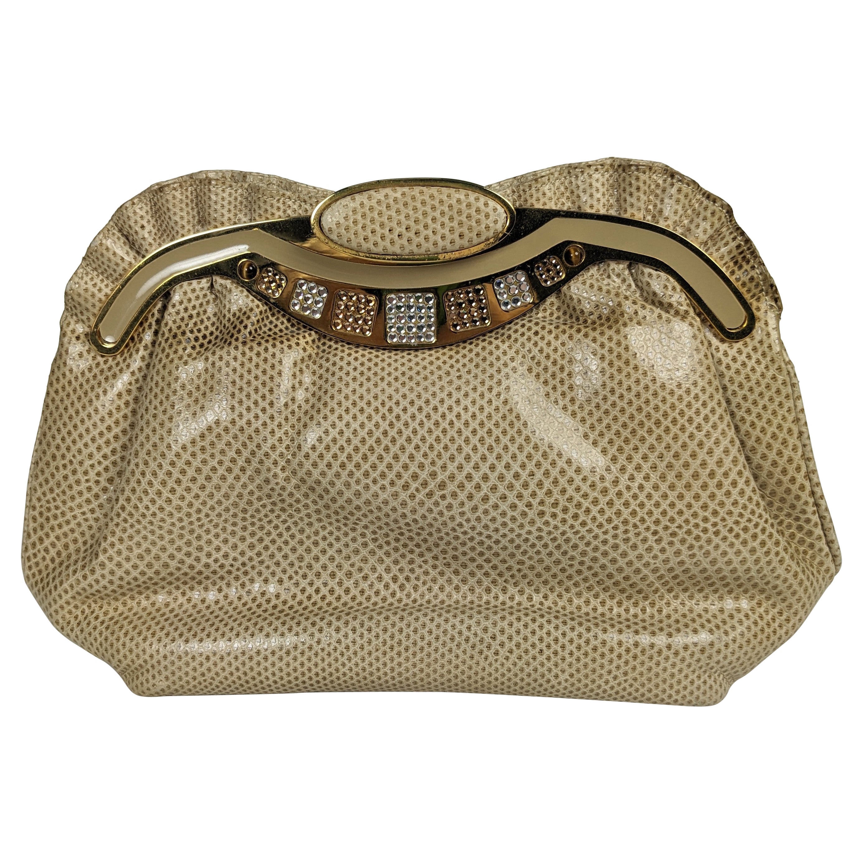 Pave Crystal Snakeskin Clutch, Finesse La Model For Sale