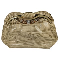 Vintage Pave Crystal Snakeskin Clutch, Finesse La Model