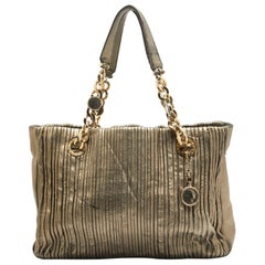 Bvlgari Metallic Leather Monte Plisse Shopper Tote