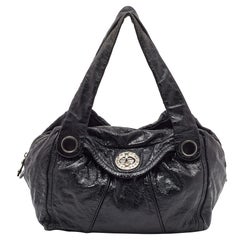 Marc by Marc Jacobs Black Glossy Leather Shoulder Bag