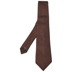 Cravatta in seta a righe marrone Ermenegildo Zegna