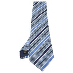 Ermenegildo Zegna Blue Striped Silk Tie