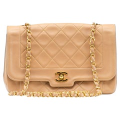Chanel Diana Medium Light Brown 24k Gold Hardware