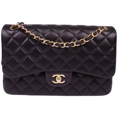 Chanel Timeless Classic Double Flap Bag Jumbo - black leather - new! 