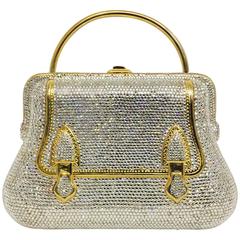 Judith Leiber Collectible Structured Handbag Minaudiere W Swarovski Crystals 