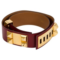 Cinturón Hermès Collier de Chien Rouge H 70cm