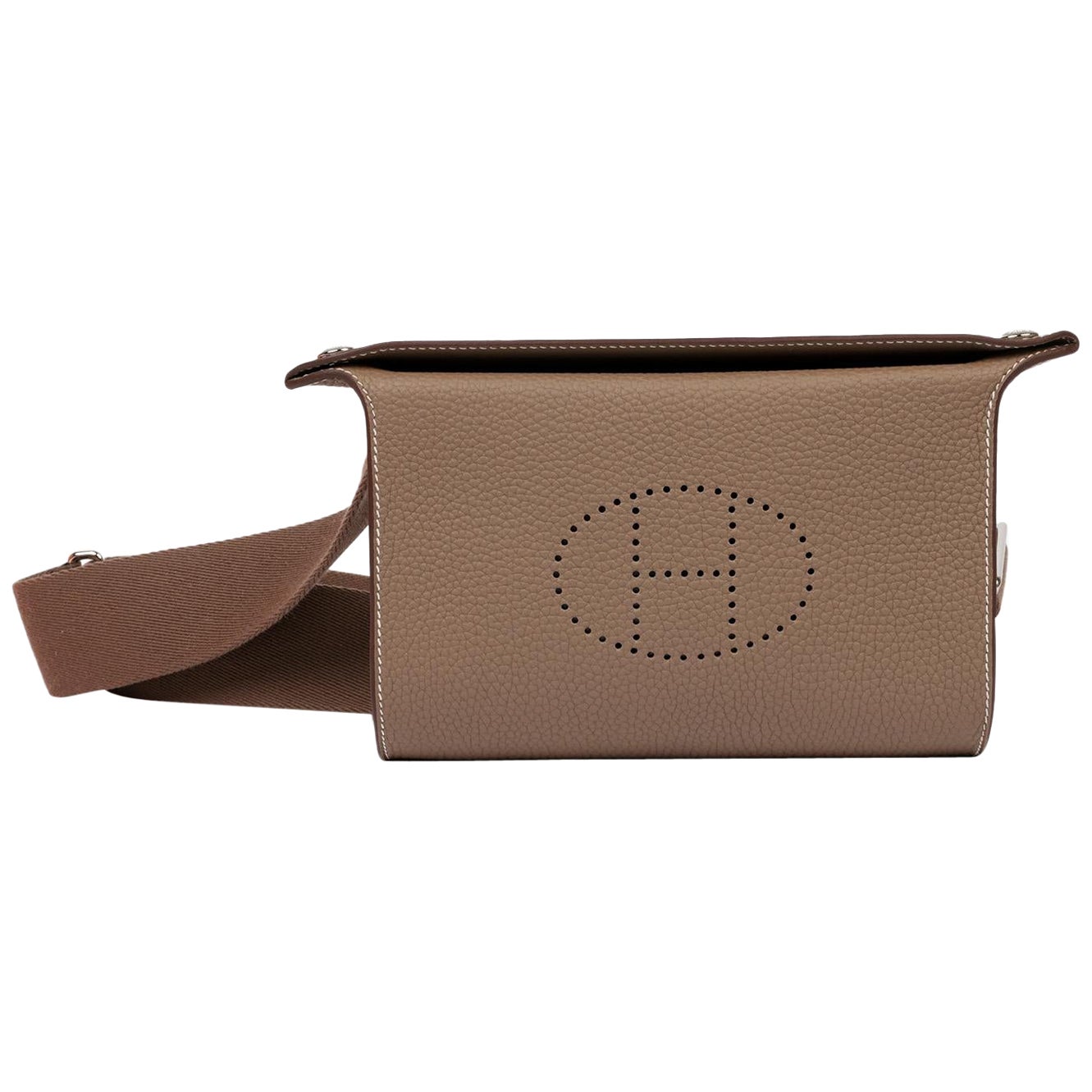 Hermès Etoupe Togo Leather Videpoches For Sale