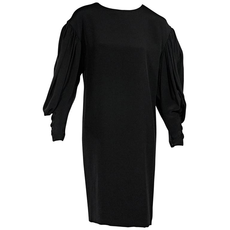 Black Vintage Chanel Long-Sleeve Dress 