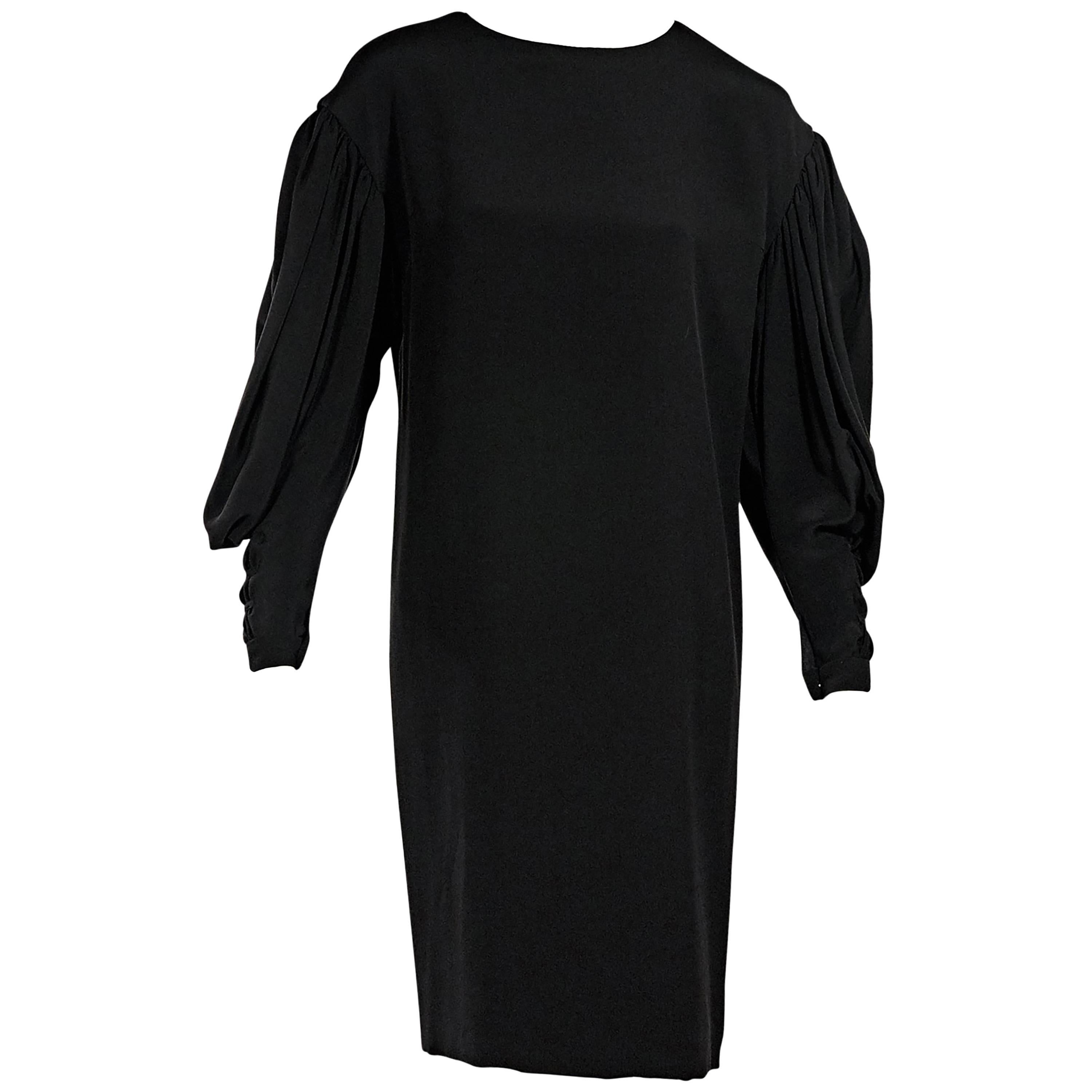 Black Vintage Chanel Long-Sleeve Dress