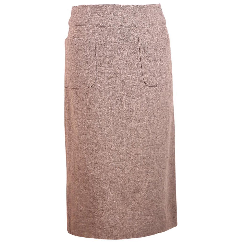 Chanel 1998 98P linen skirt For Sale