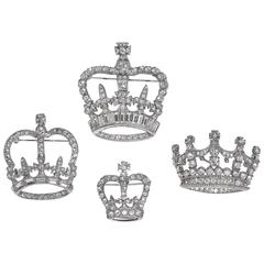 Mint Collection Of Queen's Coronation Swarovski Rhinestone Crown Pins 3