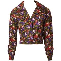 Vintage Yves Saint Laurent Floral Pattern " Jeans Jacket"