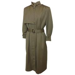 Vintage Saks Fifth Avenue Sanyo Ladies Wool Trench Coat with Removable Lining Sz 10 90s