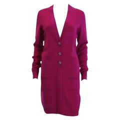 Chanel CC Jewel Buttons Fuchsia Cashmere Cardigan