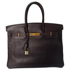 Hermes Chocolate Birkin 35 Bag