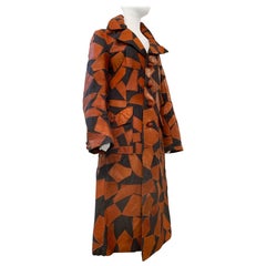 1970s Lee Imports Super-Fly Patchwork Denim & Cognac Leather Trench Coat
