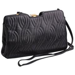 FENDI "Pasta"black leather bag with twist rope stitch design