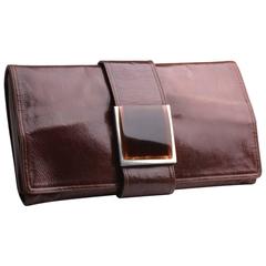 BOTTEGA VENETA Vintage Brown Leather CLUTCH bag 5