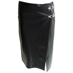 Fabulous Celine Black Lambskin Wrap Skirt (38 Fr) Never Worn