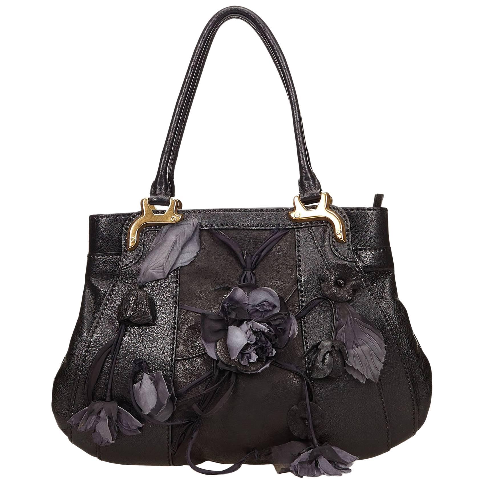 Black Valentino Floral Leather Bag