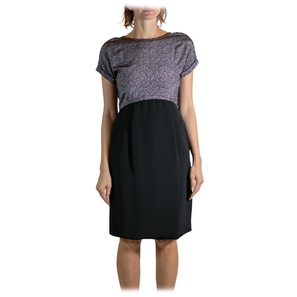 2000S GEOFFREY BEENE Pink & Black Silk Lace Cocktail Dress For Sale