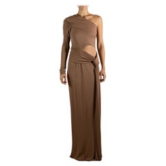 1990S Alberta Ferretti Abito da Cocktail in Rayon Ecru