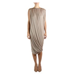 2000S LANVIN Ecru Silk Pleated Dress