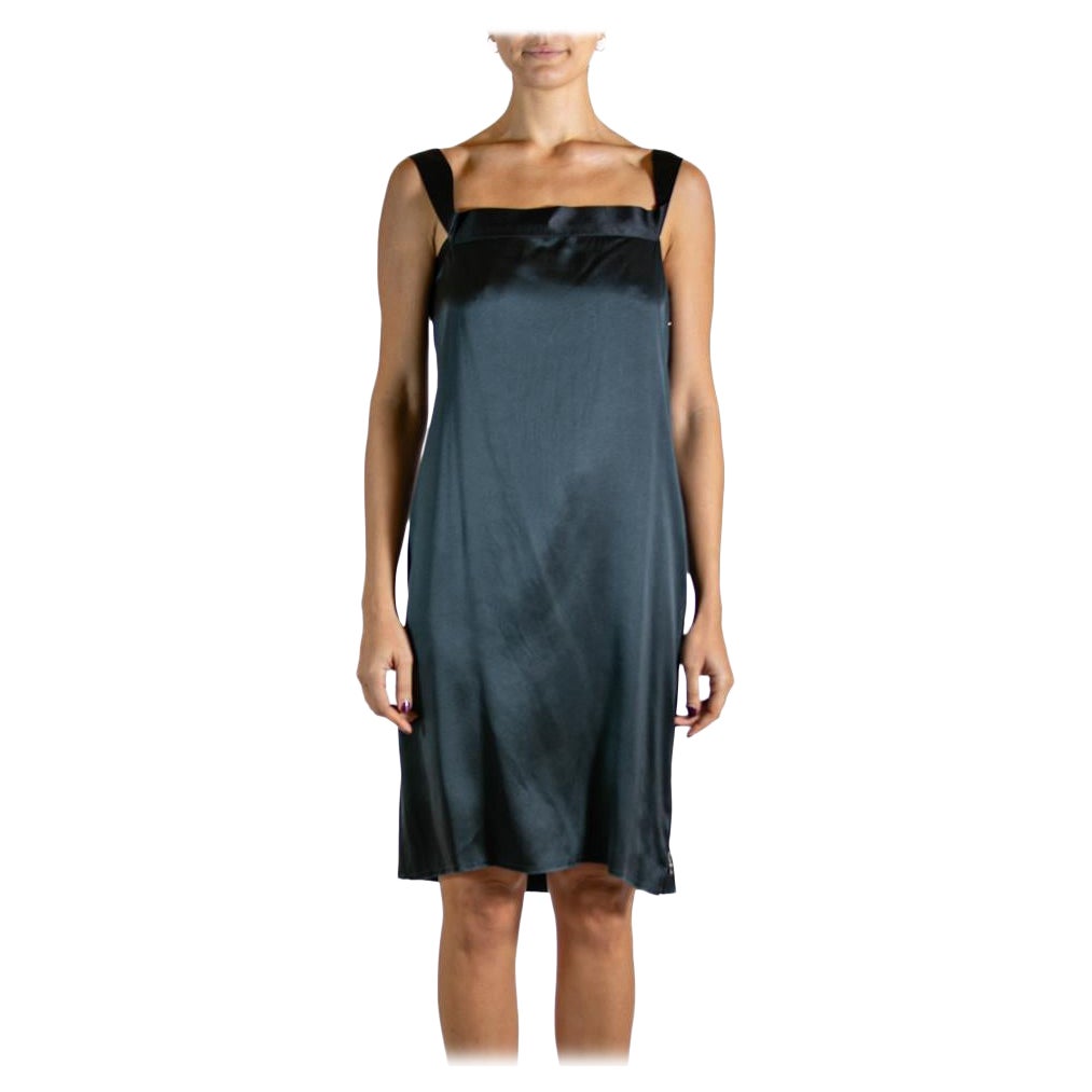 2000S LANVIN Black Silk Cocktail Dress With Bow For Sale