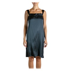 2000S LANVIN Schwarzes Seiden-Cocktailkleid mit Schleife