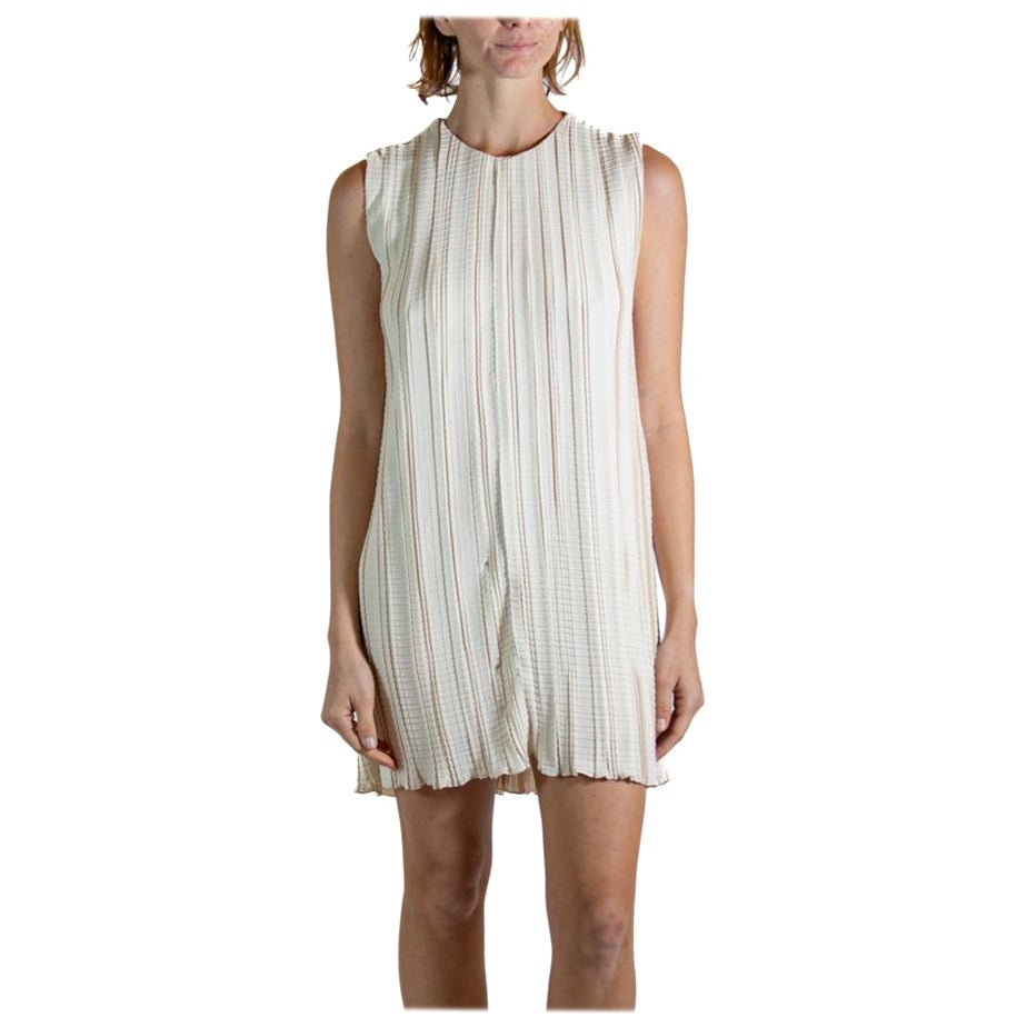 2000S THE ROW Cream Pleated Polyester Dress For Sale
