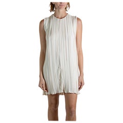 2000S THE ROW Cremefarbenes plissiertes Polyesterkleid