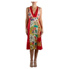 1990S LAUNDRY BY SHELLI SEGAL Mixed Pinks Silk Dress