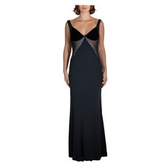 Black Silk Velvet Gown