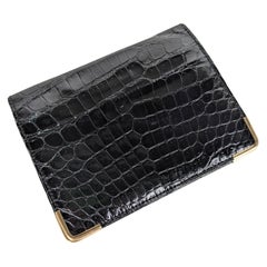 Mark Cross Alligator Fold with 14k Gold Trim