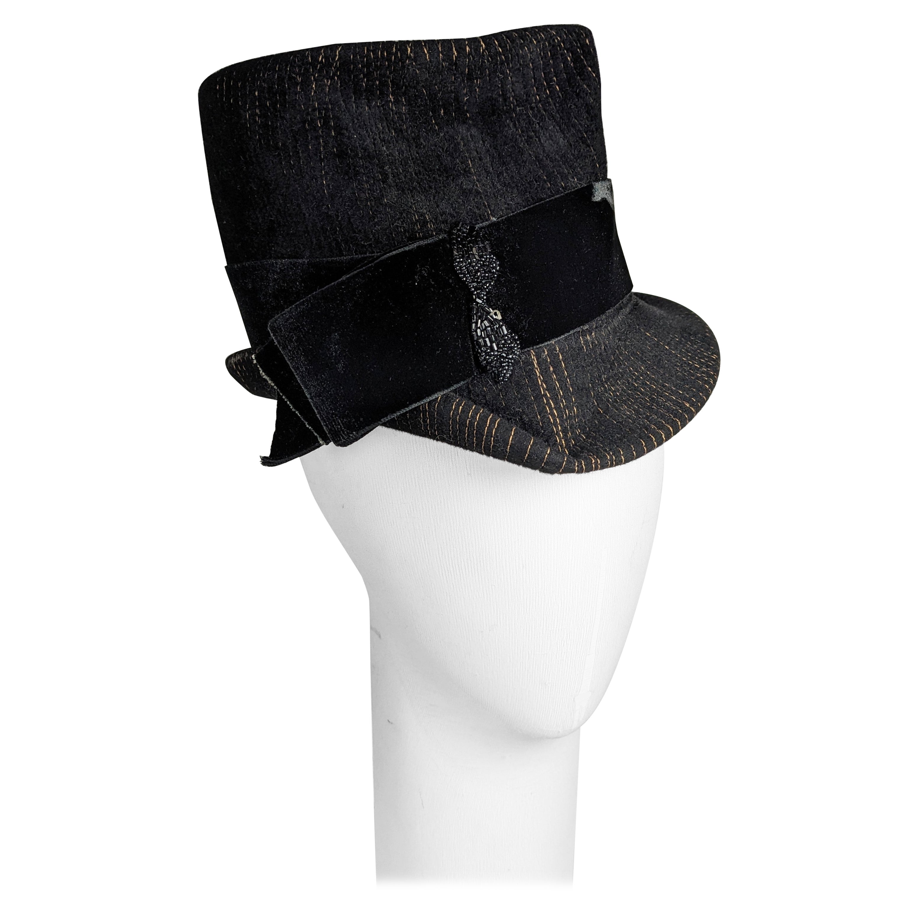 Schiaparelli Talleyrand Silhouette Revival Stovepipe Hat For Sale