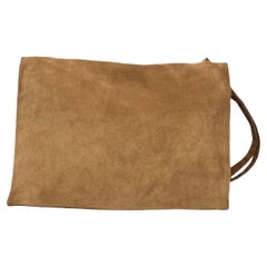 Bottega Veneta Maxi Messenger Bag Suede Leather Tan
