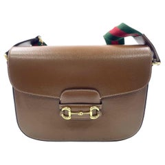 Gucci 1955 Horsebit Shoulder Bag Caramel Brown Leather Medium