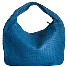 Bottega Veneta Hobo Maxi Blau Intrecciato Leder 52cm