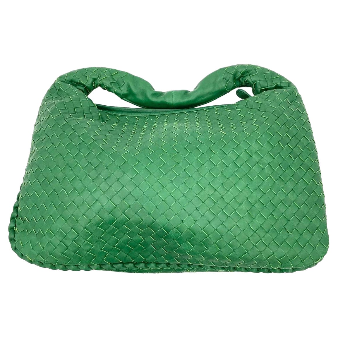 Bottega Veneta Veneta Hobo Dark Green Lambskin Leather 40cm For Sale