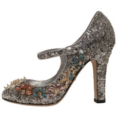 Dolce and Gabbana Sequined Mary Janes (50)