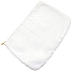 Fendi White Leather Oversized Clutch Vintage Handbag 5