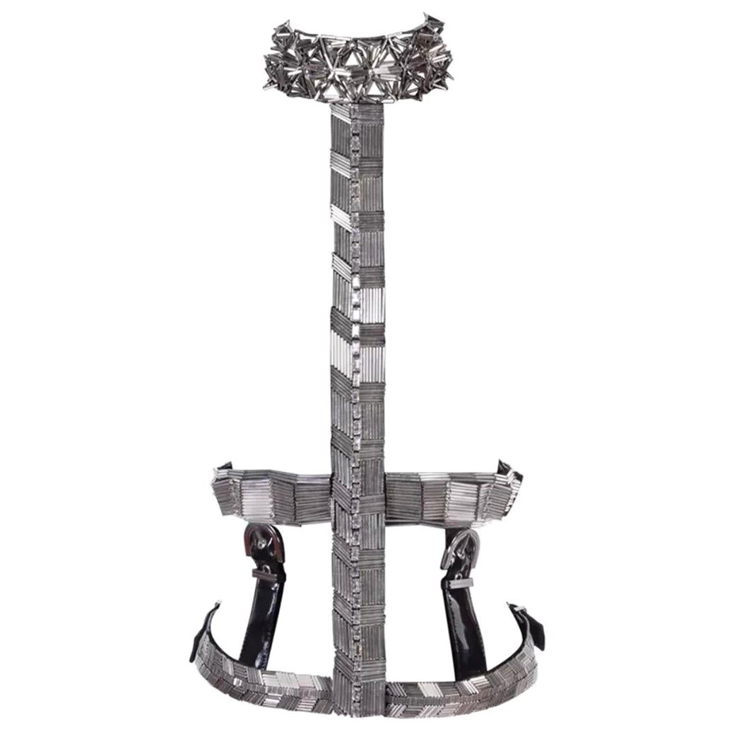 F/W 2013 Look # 30 Rare Versace T-Strap Embellished Harness with Crystals 38 - 4 For Sale